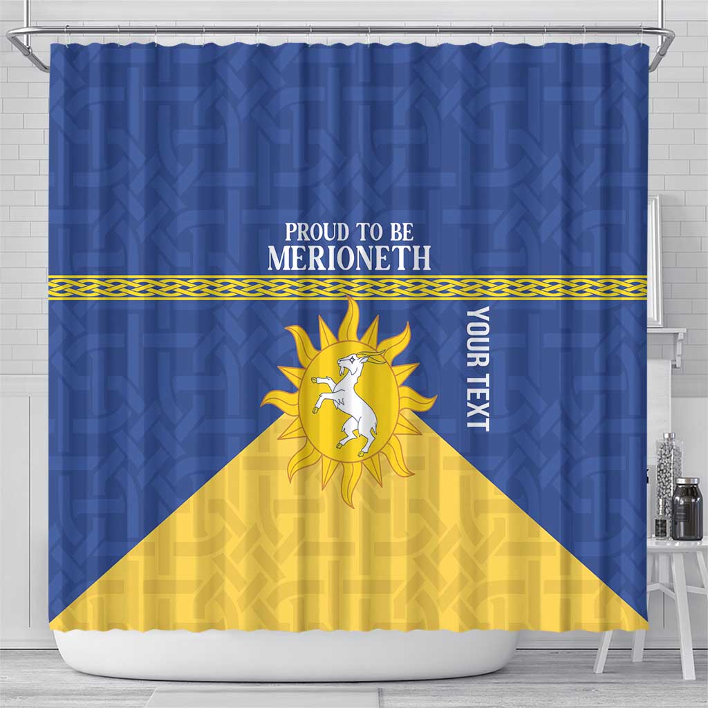 Personalized Merionethshire Wales Shower Curtain Celtic Sun and Goat Design - Wonder Print Shop