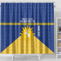 Personalized Merionethshire Wales Shower Curtain Celtic Sun and Goat Design - Wonder Print Shop