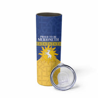 Personalized Merionethshire Wales Skinny Tumbler Celtic Sun and Goat Design - Wonder Print Shop