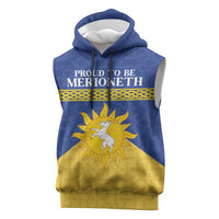 Personalized Merionethshire Wales Sleeveless Hoodie Celtic Sun and Goat Design - Wonder Print Shop