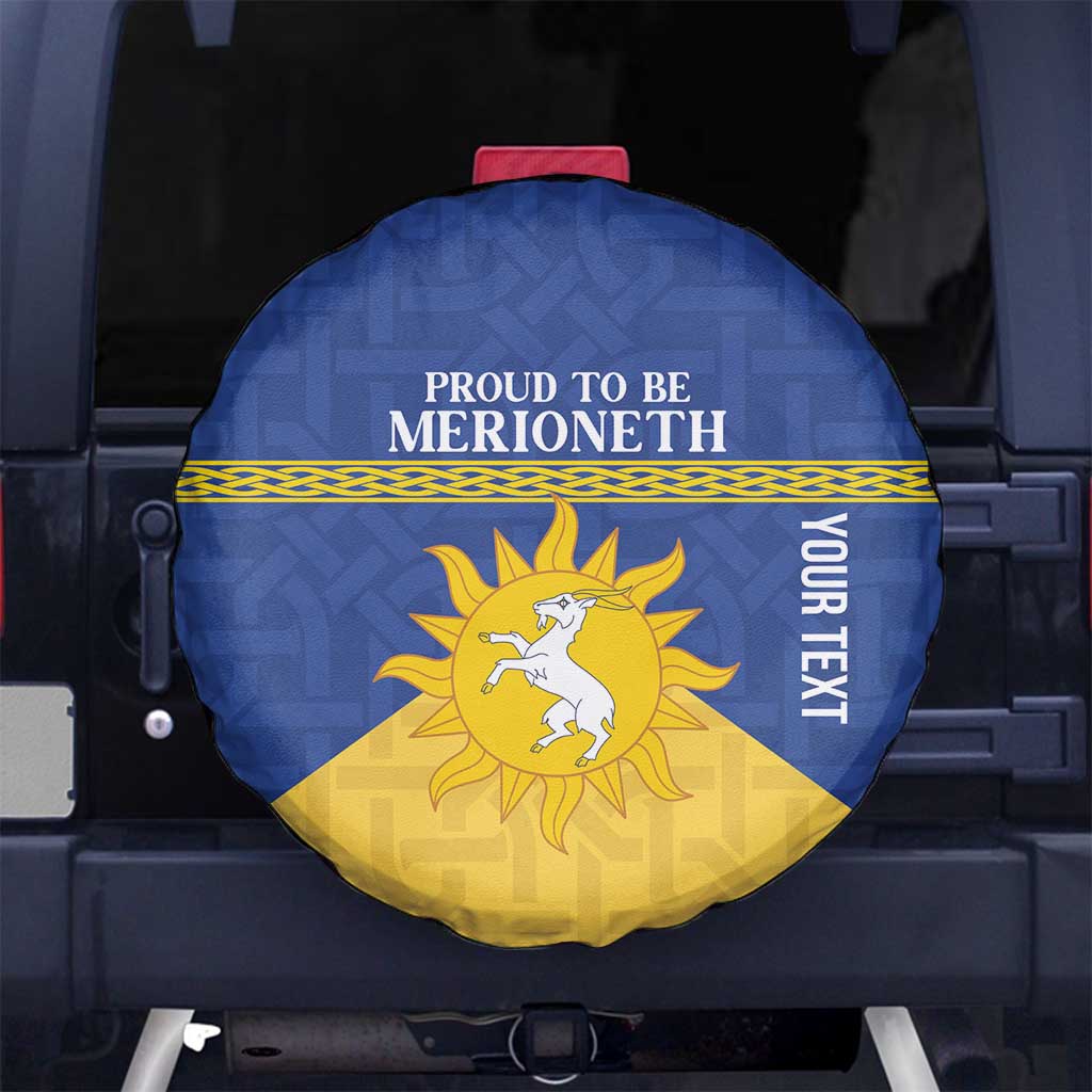 Personalized Merionethshire Wales Spare Tire Cover Celtic Sun and Goat Design - Wonder Print Shop