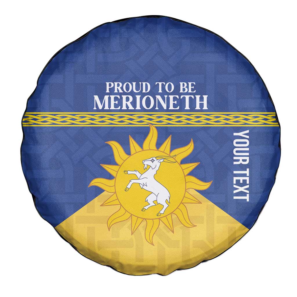Personalized Merionethshire Wales Spare Tire Cover Celtic Sun and Goat Design - Wonder Print Shop