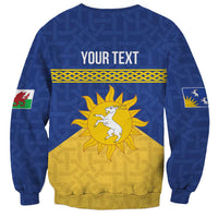 Personalized Merionethshire Wales Sweatshirt Celtic Sun and Goat Design - Wonder Print Shop