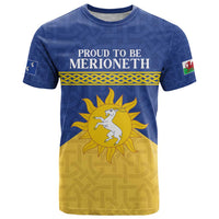 Personalized Merionethshire Wales T Shirt Celtic Sun and Goat Design - Wonder Print Shop