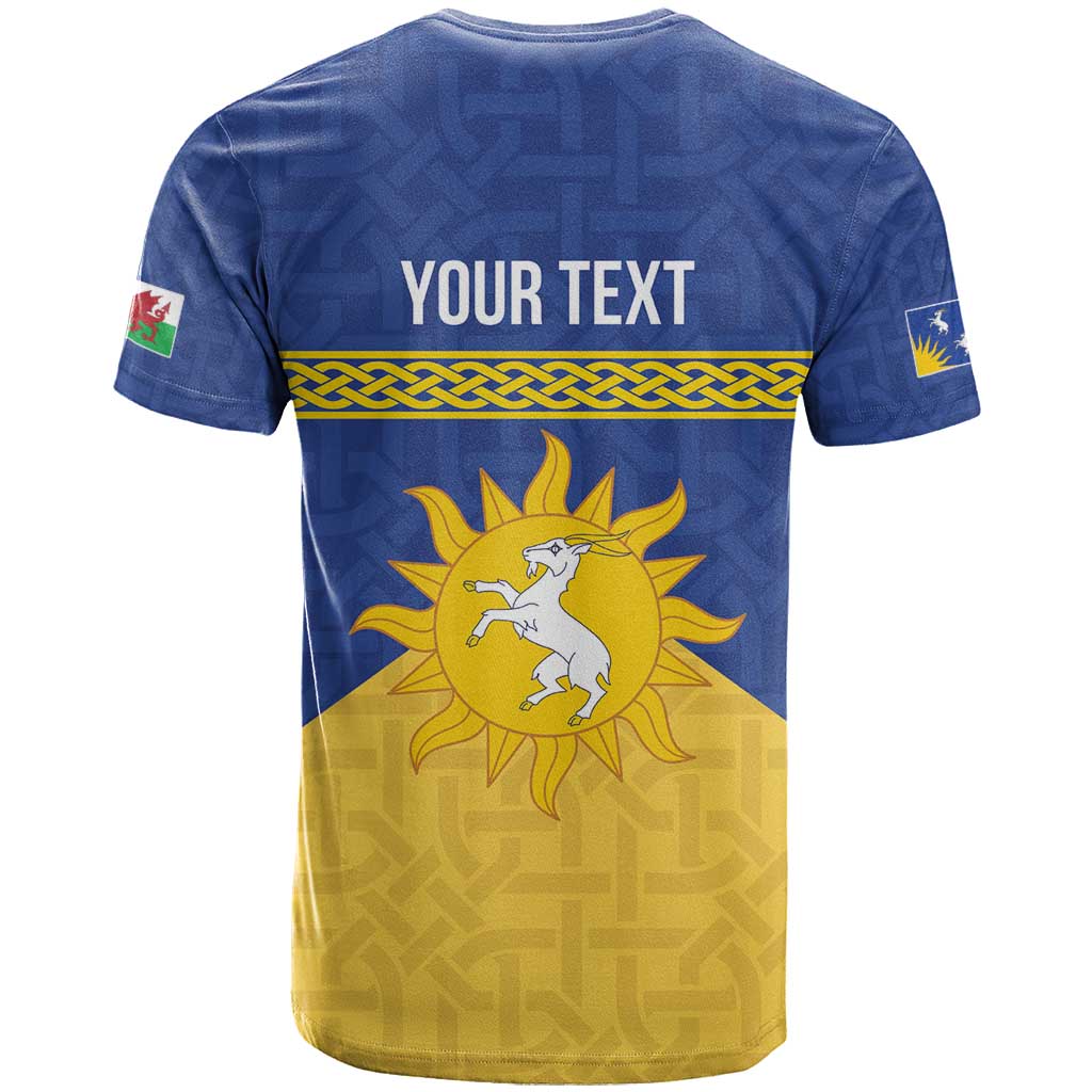 Personalized Merionethshire Wales T Shirt Celtic Sun and Goat Design - Wonder Print Shop