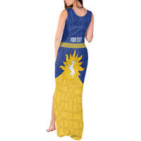 Personalized Merionethshire Wales Tank Maxi Dress Celtic Sun and Goat Design - Wonder Print Shop