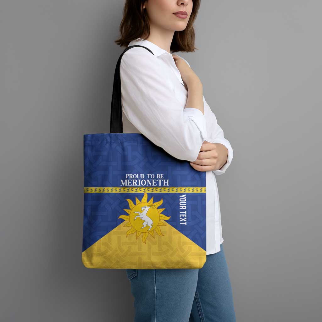 Personalized Merionethshire Wales Tote Bag Celtic Sun and Goat Design - Wonder Print Shop