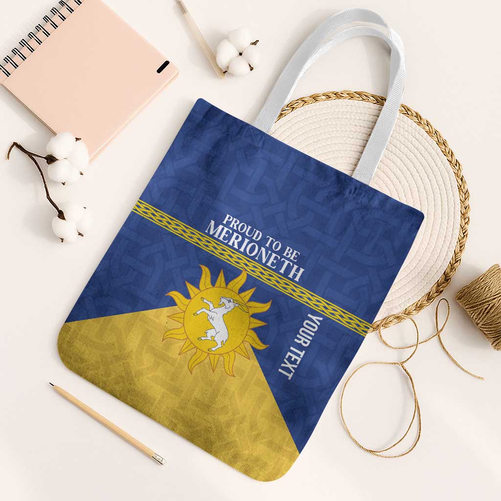 Personalized Merionethshire Wales Tote Bag Celtic Sun and Goat Design - Wonder Print Shop