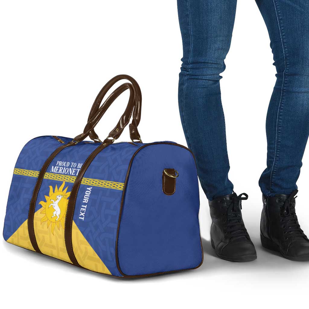 Personalized Merionethshire Wales Travel Bag Celtic Sun and Goat Design - Wonder Print Shop