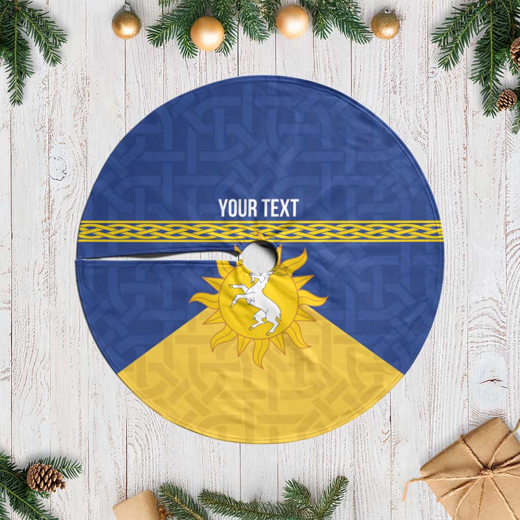 Personalized Merionethshire Wales Tree Skirt Celtic Sun and Goat Design - Wonder Print Shop