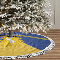 Personalized Merionethshire Wales Tree Skirt Celtic Sun and Goat Design - Wonder Print Shop
