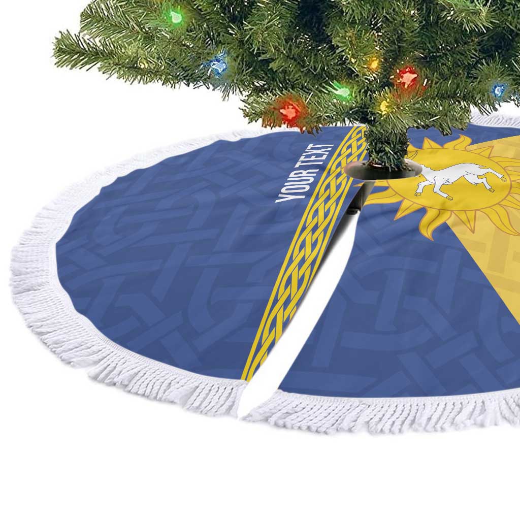 Personalized Merionethshire Wales Tree Skirt Celtic Sun and Goat Design - Wonder Print Shop