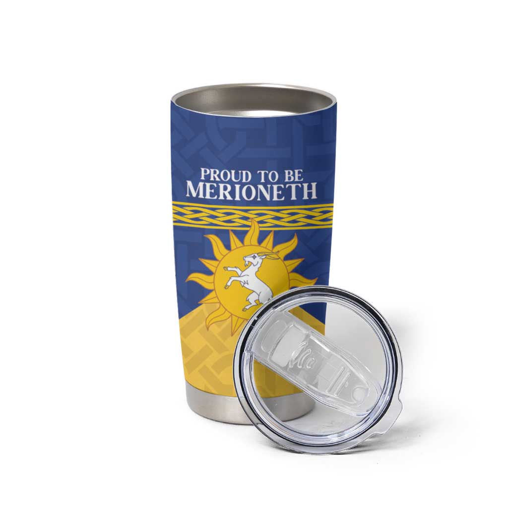 Personalized Merionethshire Wales Tumbler Cup Celtic Sun and Goat Design - Wonder Print Shop