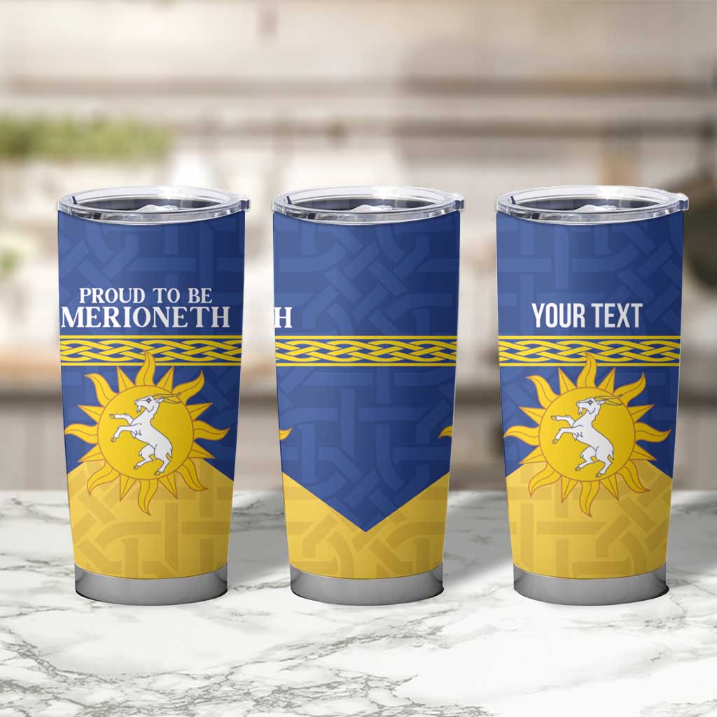 Personalized Merionethshire Wales Tumbler Cup Celtic Sun and Goat Design - Wonder Print Shop