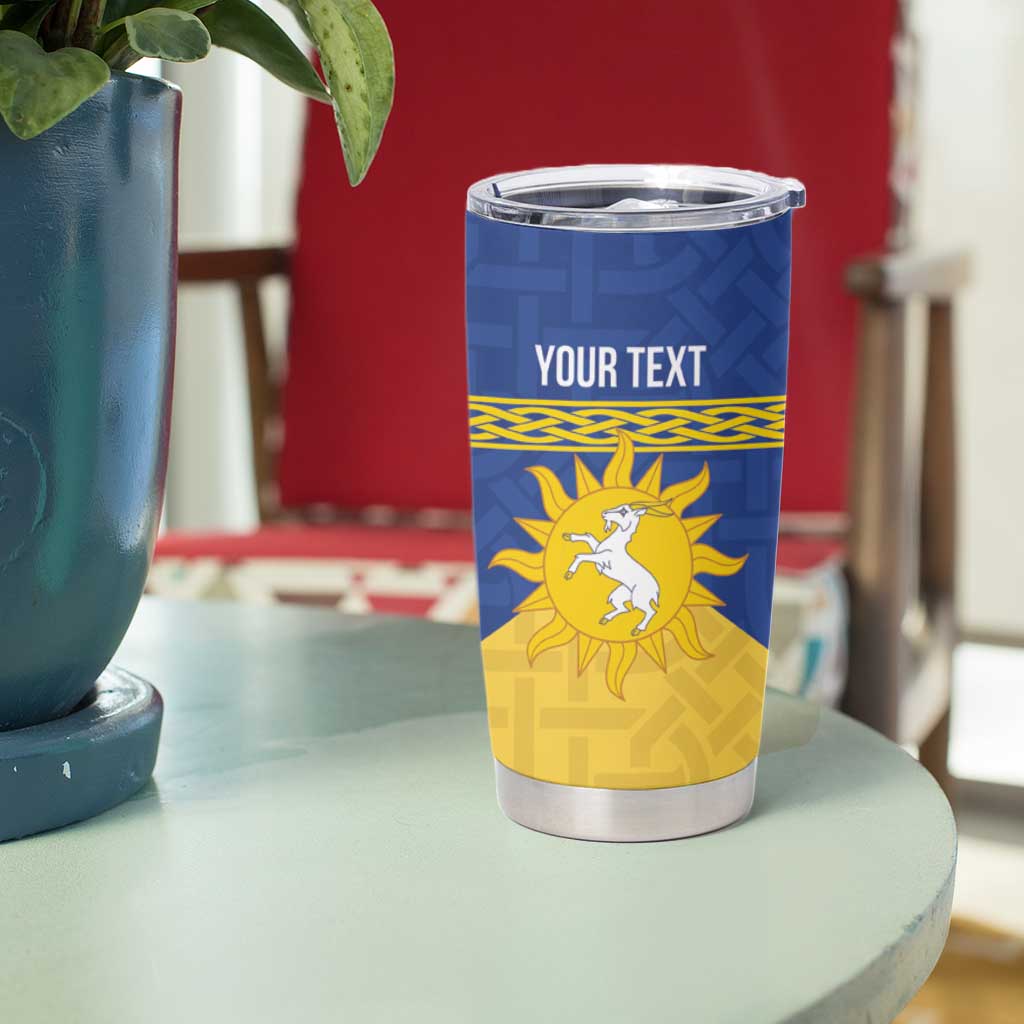 Personalized Merionethshire Wales Tumbler Cup Celtic Sun and Goat Design - Wonder Print Shop
