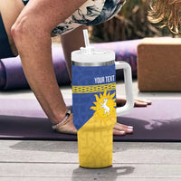 Personalized Merionethshire Wales Tumbler With Handle Celtic Sun and Goat Design - Wonder Print Shop