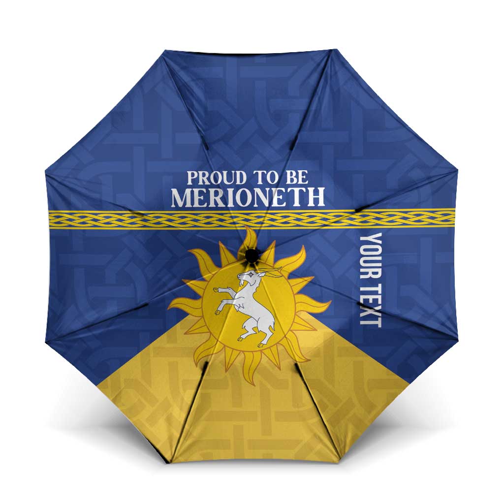 Personalized Merionethshire Wales Umbrella Celtic Sun and Goat Design - Wonder Print Shop
