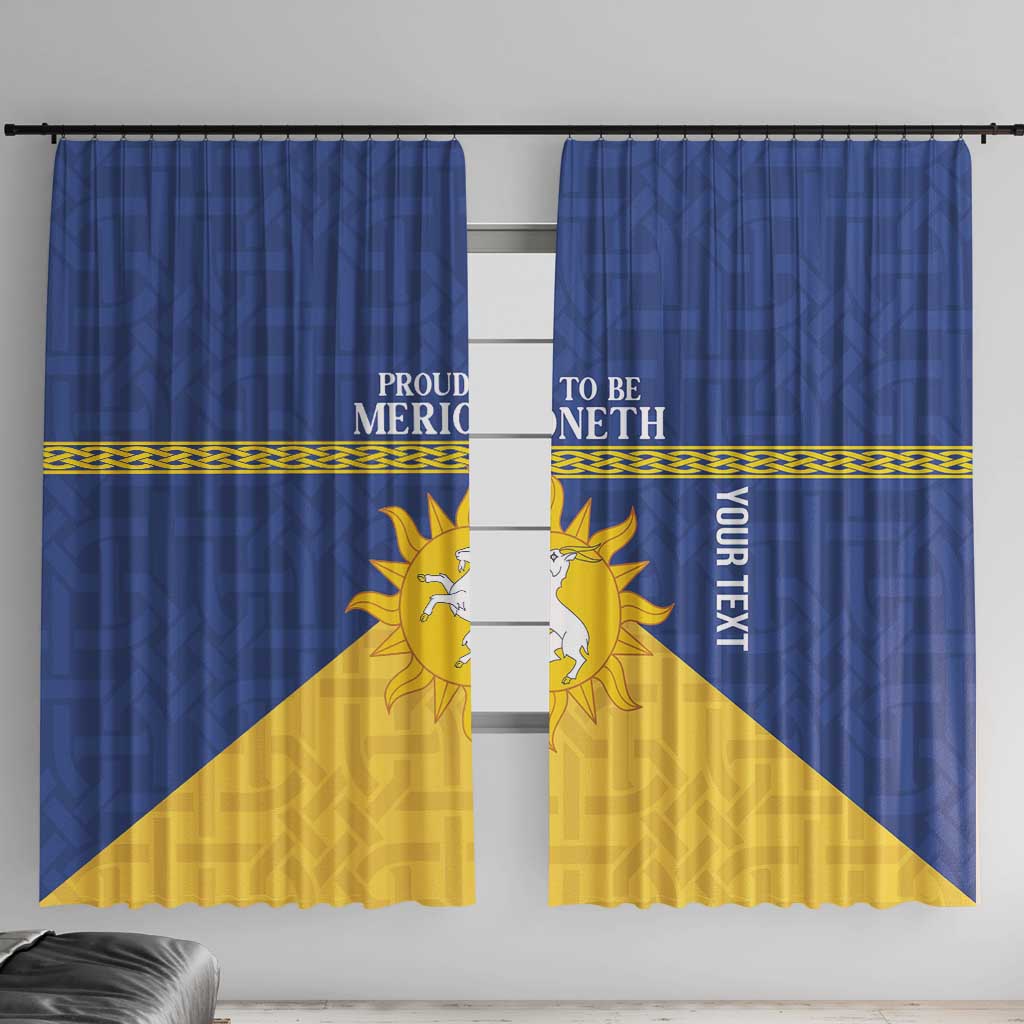 Personalized Merionethshire Wales Window Curtain Celtic Sun and Goat Design - Wonder Print Shop