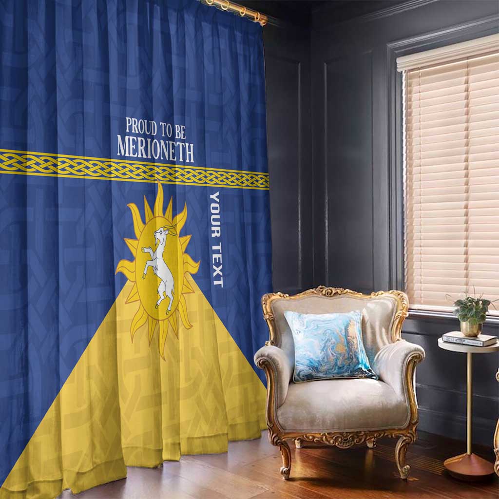 Personalized Merionethshire Wales Window Curtain Celtic Sun and Goat Design - Wonder Print Shop