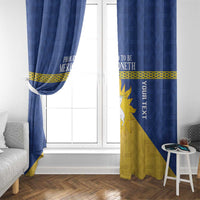 Personalized Merionethshire Wales Window Curtain Celtic Sun and Goat Design - Wonder Print Shop