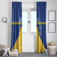 Personalized Merionethshire Wales Window Curtain Celtic Sun and Goat Design - Wonder Print Shop