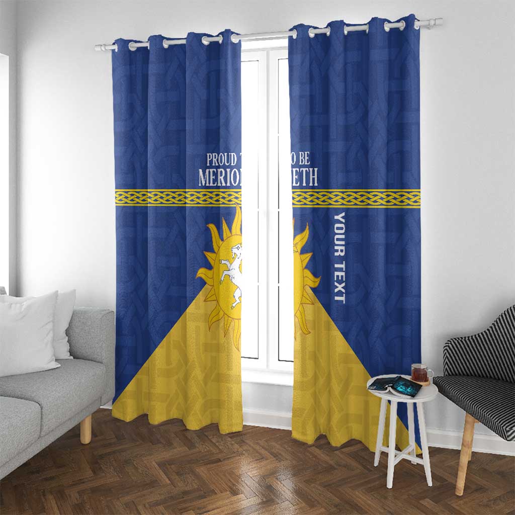 Personalized Merionethshire Wales Window Curtain Celtic Sun and Goat Design - Wonder Print Shop