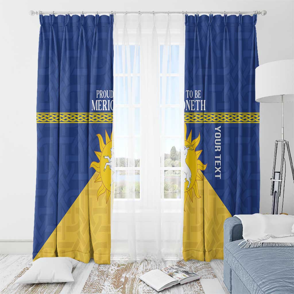 Personalized Merionethshire Wales Window Curtain Celtic Sun and Goat Design - Wonder Print Shop