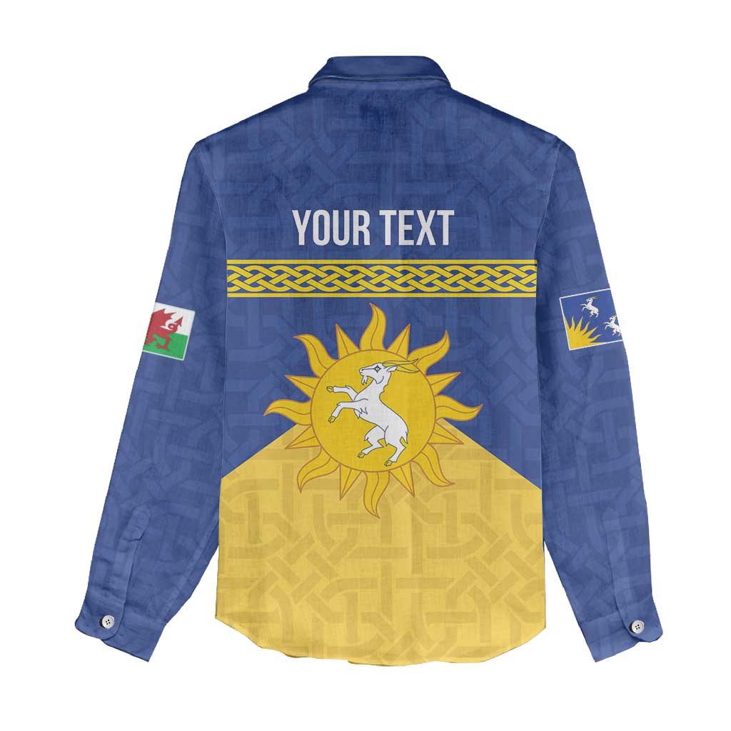 Personalized Merionethshire Wales Women Casual Shirt Celtic Sun and Goat Design - Wonder Print Shop