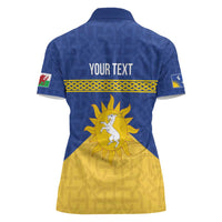 Personalized Merionethshire Wales Women Polo Shirt Celtic Sun and Goat Design - Wonder Print Shop