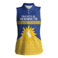 Personalized Merionethshire Wales Women Sleeveless Polo Shirt Celtic Sun and Goat Design - Wonder Print Shop