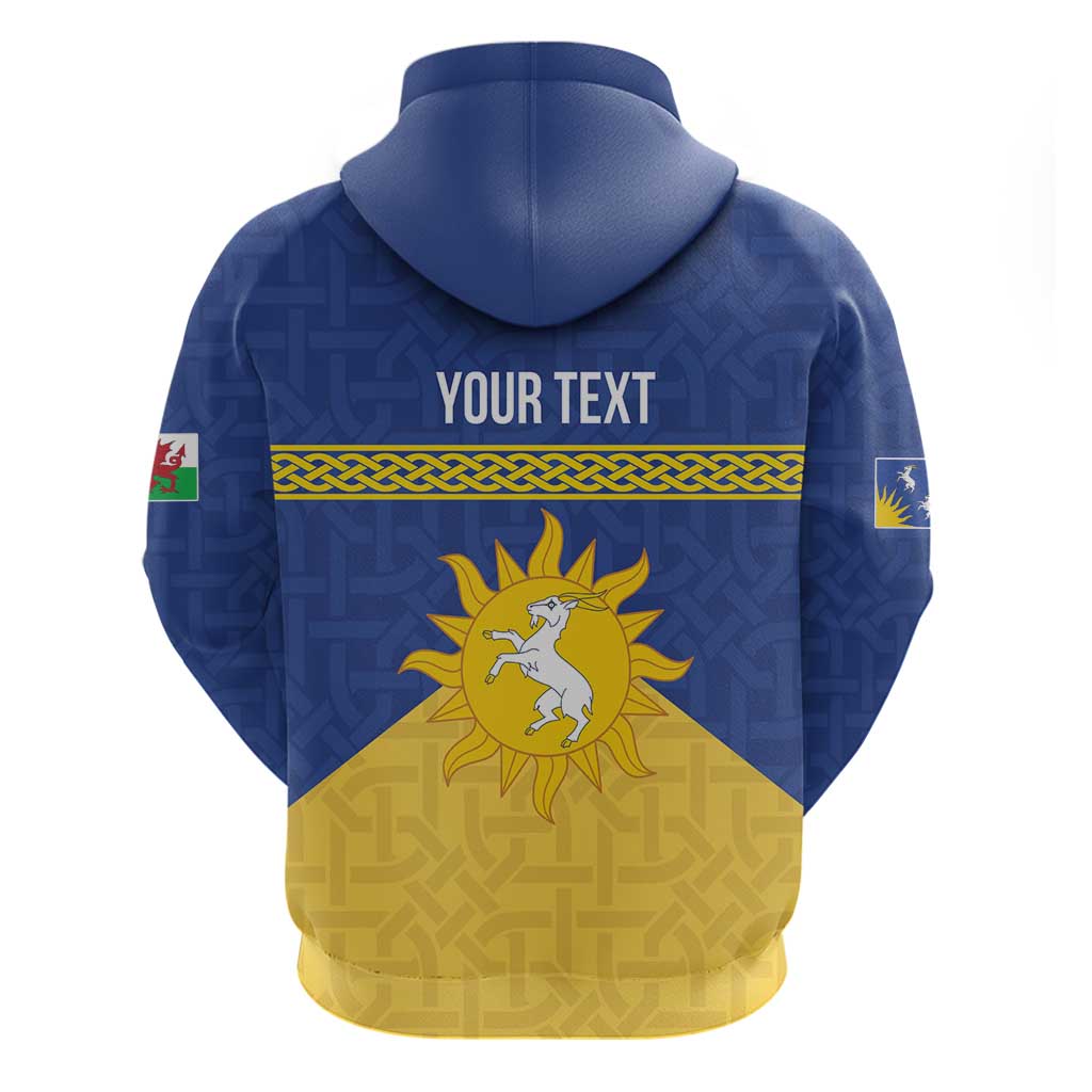 Personalized Merionethshire Wales Zip Hoodie Celtic Sun and Goat Design - Wonder Print Shop