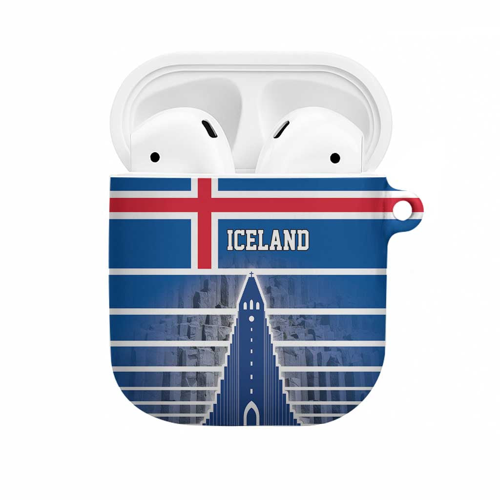 Iceland Hallgrimskirkja Church AirPods Case Icelandic Flag Design - Wonder Print Shop