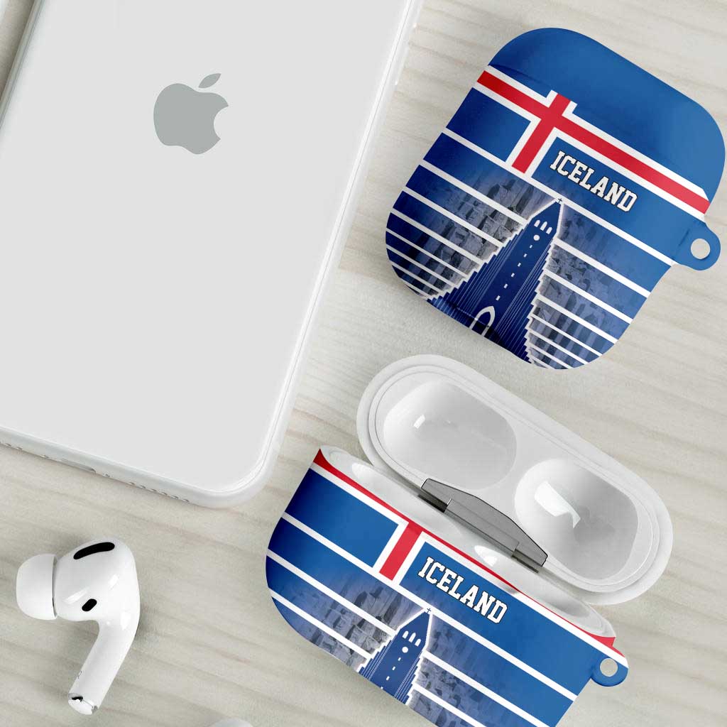 Iceland Hallgrimskirkja Church AirPods Case Icelandic Flag Design - Wonder Print Shop