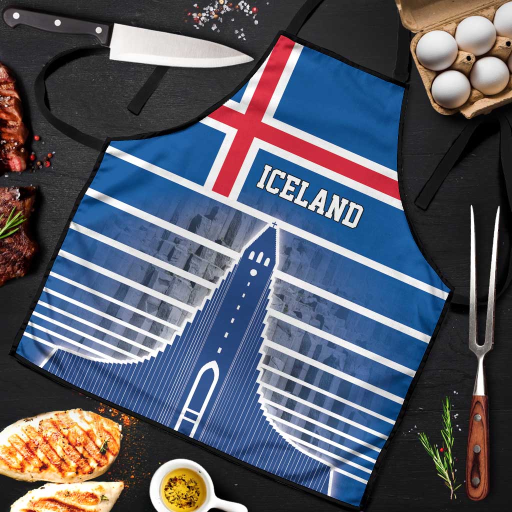 Iceland Hallgrimskirkja Church Apron Icelandic Flag Design - Wonder Print Shop