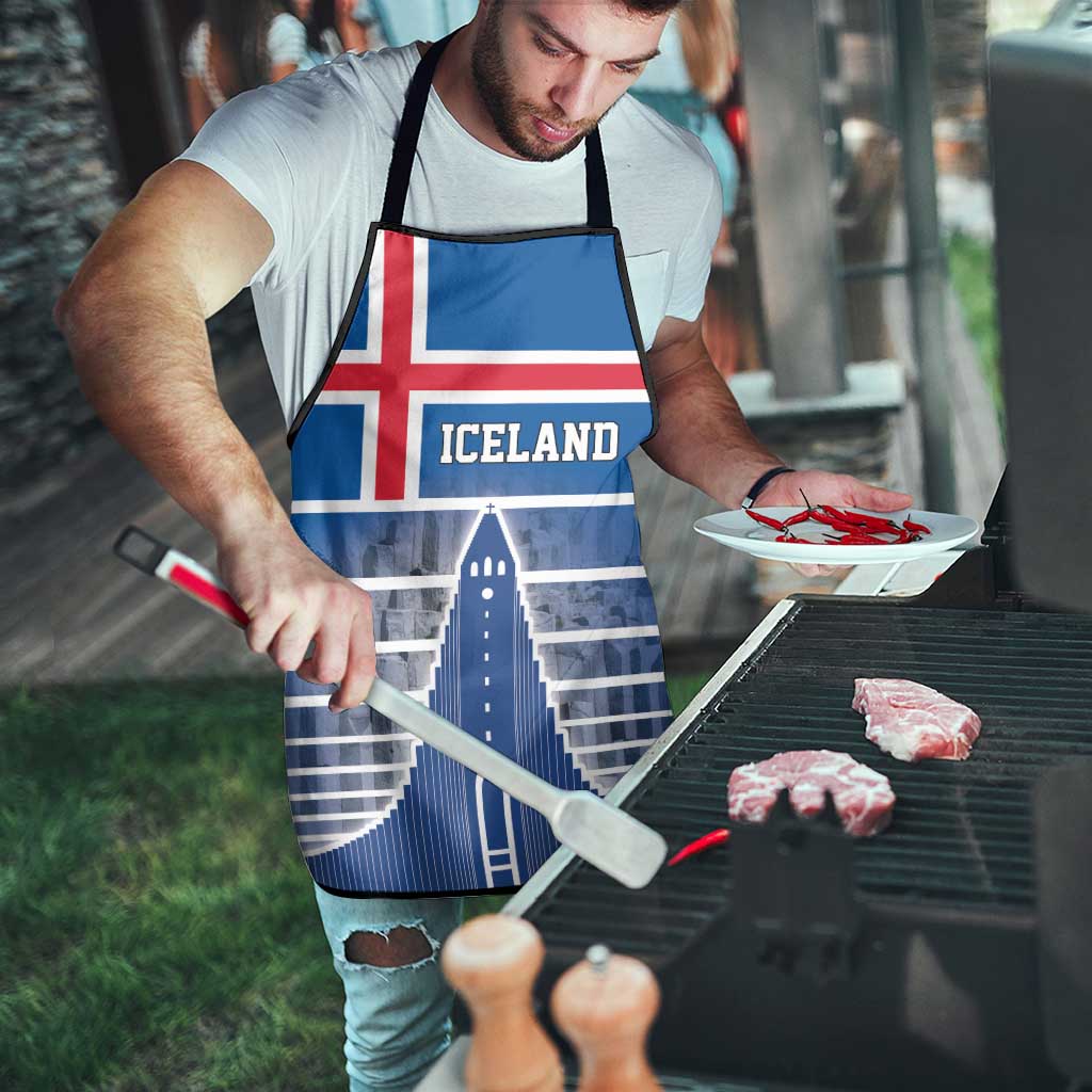 Iceland Hallgrimskirkja Church Apron Icelandic Flag Design - Wonder Print Shop