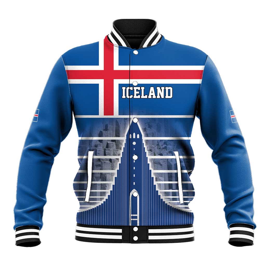 Iceland Hallgrimskirkja Church Baseball Jacket Icelandic Flag Design - Wonder Print Shop