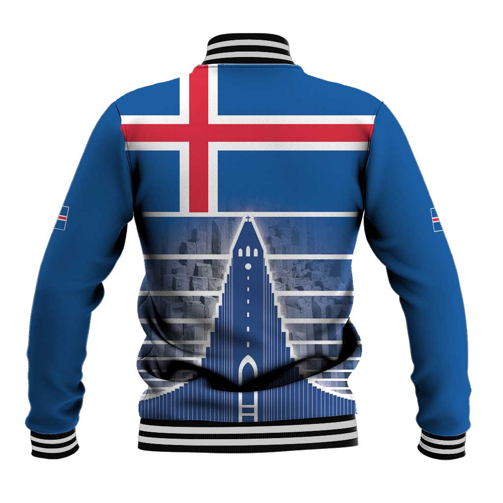 Iceland Hallgrimskirkja Church Baseball Jacket Icelandic Flag Design - Wonder Print Shop