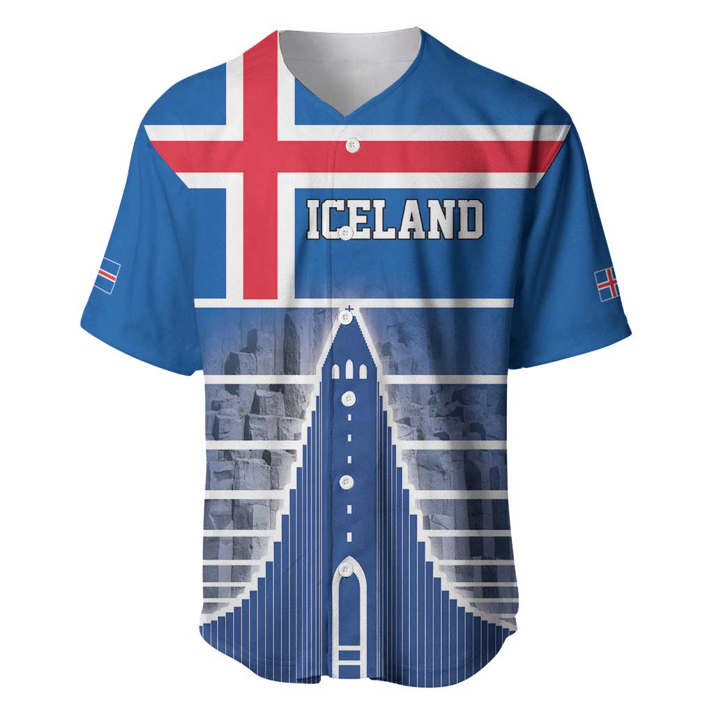 Iceland Hallgrimskirkja Church Baseball Jersey Icelandic Flag Design - Wonder Print Shop