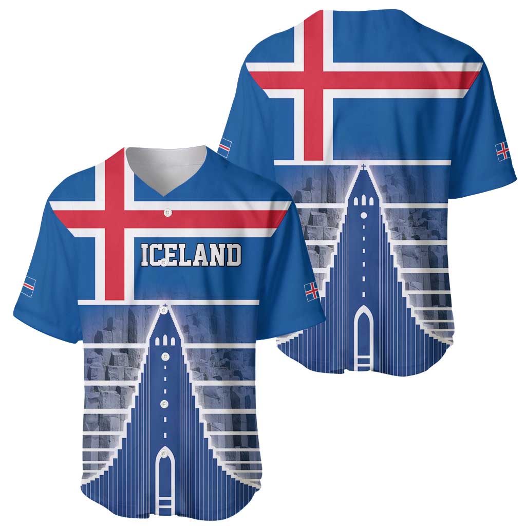 Iceland Hallgrimskirkja Church Baseball Jersey Icelandic Flag Design - Wonder Print Shop