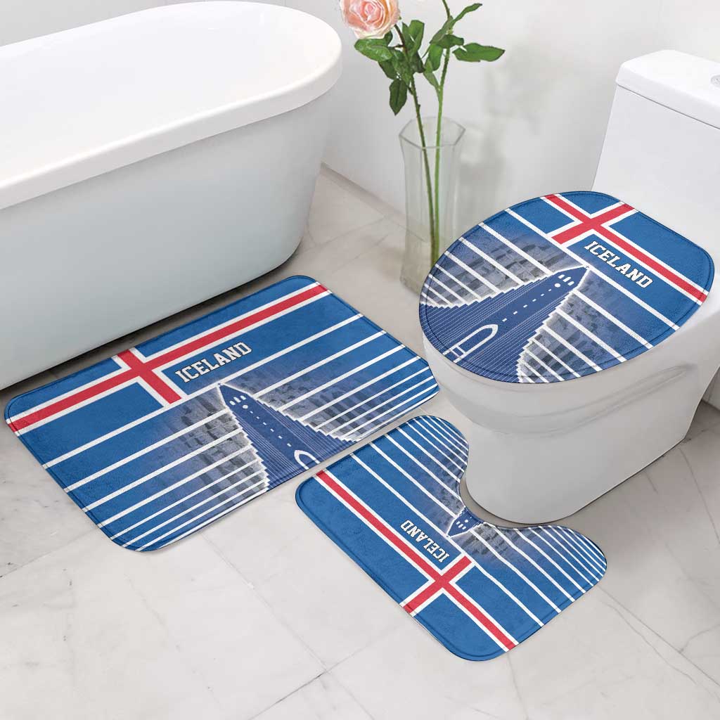 Iceland Hallgrimskirkja Church Bathroom Set Icelandic Flag Design - Wonder Print Shop