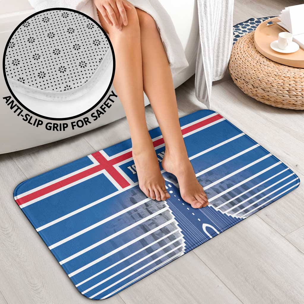 Iceland Hallgrimskirkja Church Bathroom Set Icelandic Flag Design - Wonder Print Shop