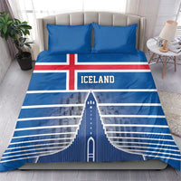 Iceland Hallgrimskirkja Church Bedding Set Icelandic Flag Design - Wonder Print Shop