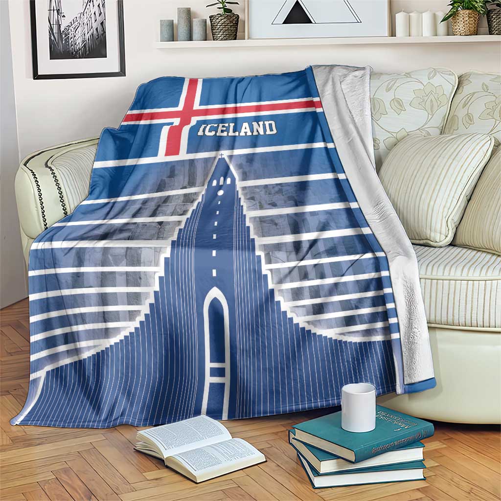 Iceland Hallgrimskirkja Church Blanket Icelandic Flag Design - Wonder Print Shop