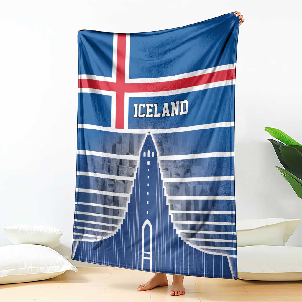 Iceland Hallgrimskirkja Church Blanket Icelandic Flag Design - Wonder Print Shop