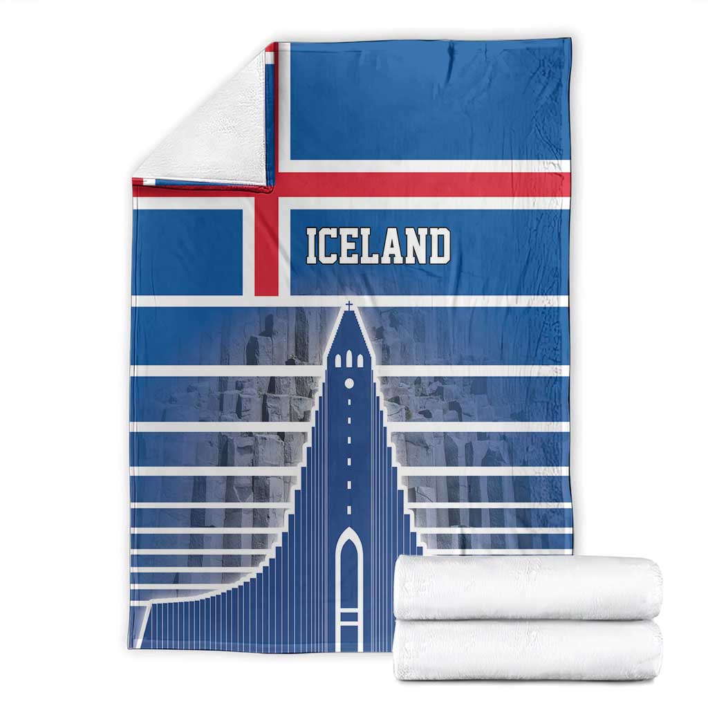 Iceland Hallgrimskirkja Church Blanket Icelandic Flag Design - Wonder Print Shop