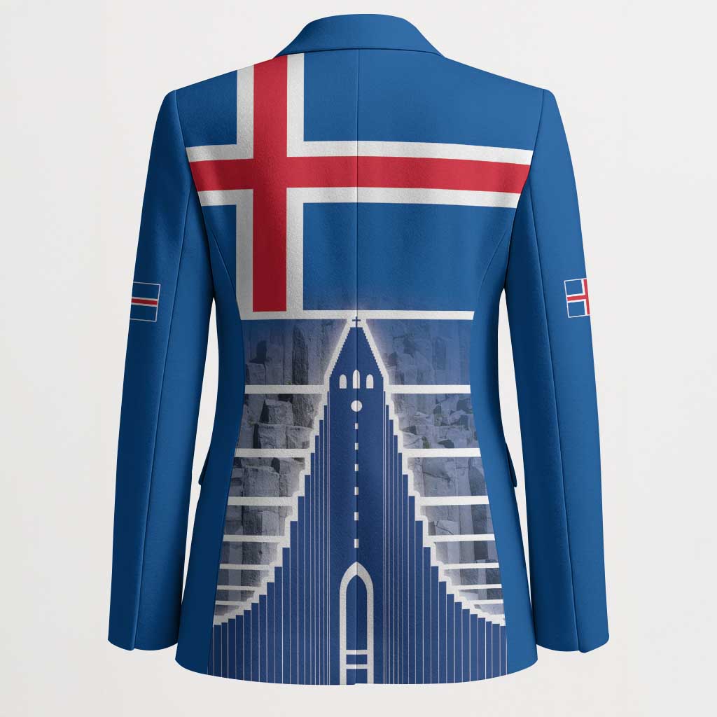 Iceland Hallgrimskirkja Church Blazer Icelandic Flag Design - Wonder Print Shop