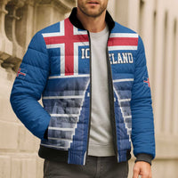 Iceland Hallgrimskirkja Church Bomber Puffer Jacket Icelandic Flag Design - Wonder Print Shop