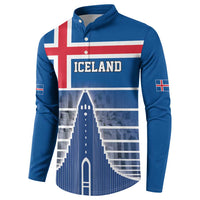 Iceland Hallgrimskirkja Church Button Sweatshirt Icelandic Flag Design - Wonder Print Shop