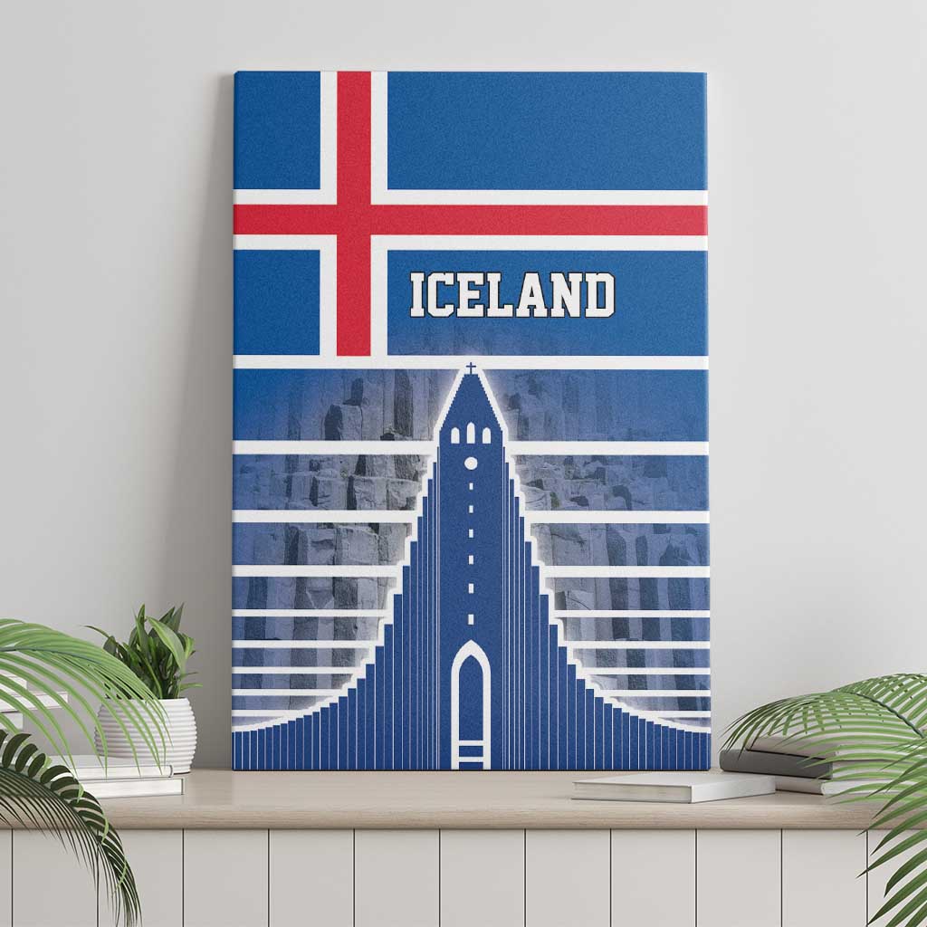 Iceland Hallgrimskirkja Church Canvas Wall Art Icelandic Flag Design - Wonder Print Shop