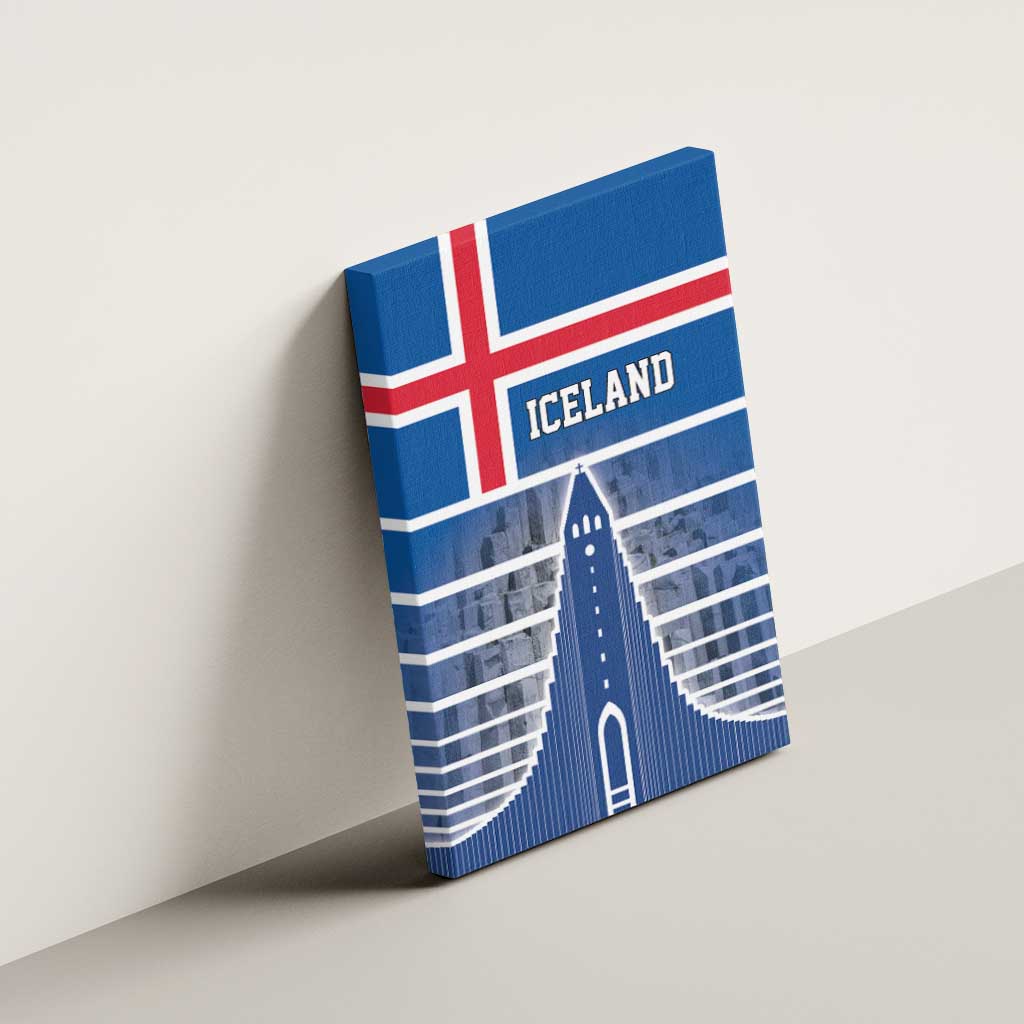 Iceland Hallgrimskirkja Church Canvas Wall Art Icelandic Flag Design - Wonder Print Shop